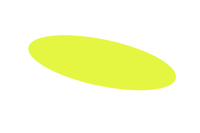 En oval gul cirkel